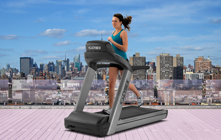 Woman Exercising on Treadmill