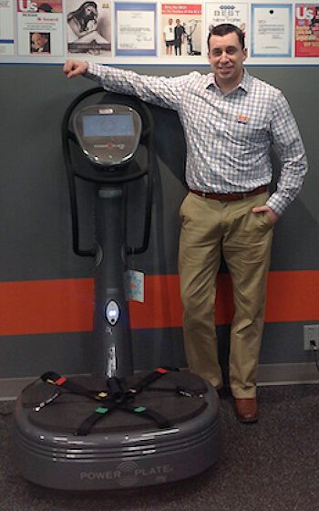 Caolan Donahue and his favorite, the Power Plate