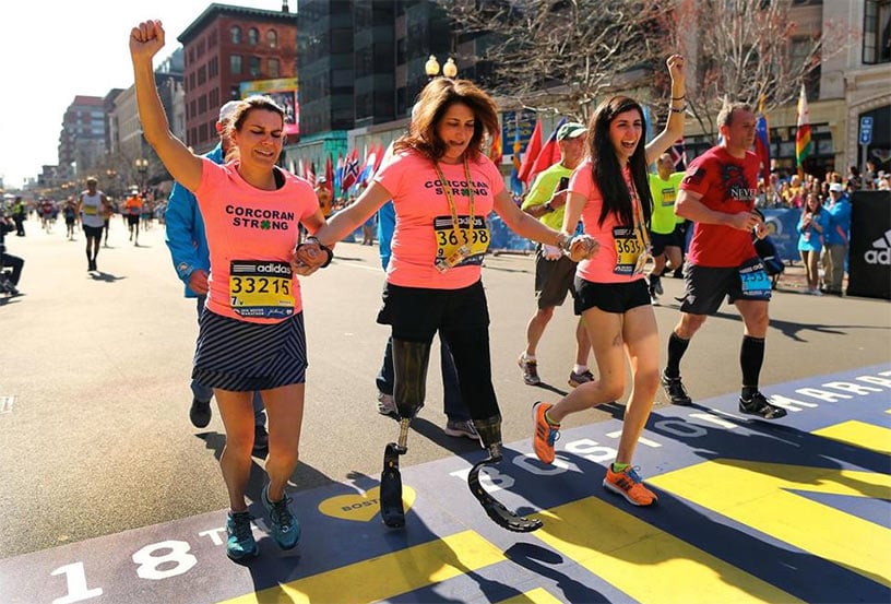 Celeste Corcoran Photo of Celeste Corcoran and her family finishing the Boston Marathon